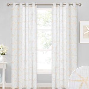 4 light yellow sheer curtains reg 29 pair only has them a year changed my decor
